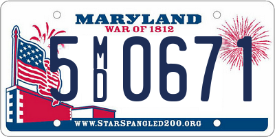 MD license plate 5MD0671