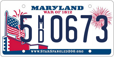 MD license plate 5MD0673