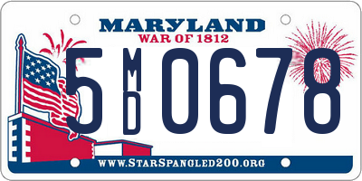 MD license plate 5MD0678