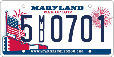 MD license plate 5MD0701