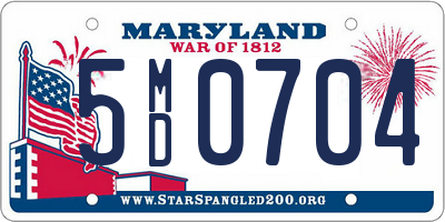 MD license plate 5MD0704