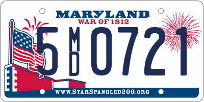 MD license plate 5MD0721