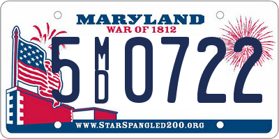 MD license plate 5MD0722