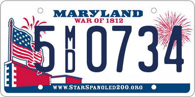 MD license plate 5MD0734