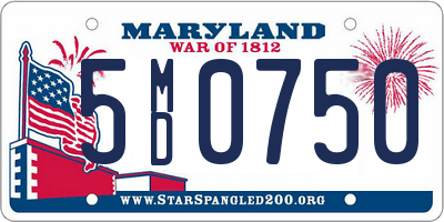 MD license plate 5MD0750