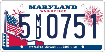 MD license plate 5MD0751