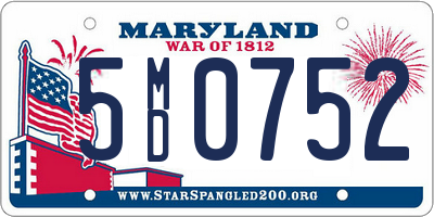 MD license plate 5MD0752