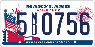 MD license plate 5MD0756