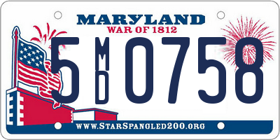 MD license plate 5MD0758