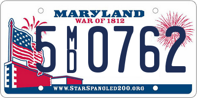 MD license plate 5MD0762