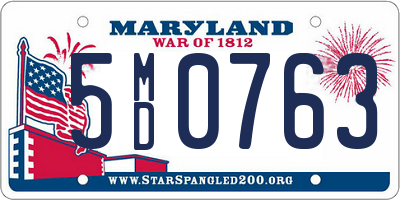 MD license plate 5MD0763