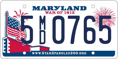 MD license plate 5MD0765