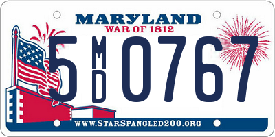 MD license plate 5MD0767