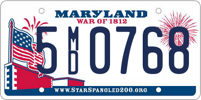 MD license plate 5MD0768