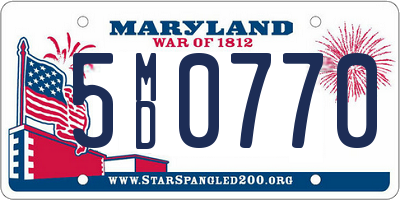 MD license plate 5MD0770