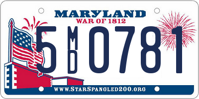 MD license plate 5MD0781