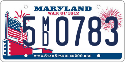 MD license plate 5MD0783