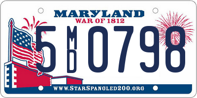 MD license plate 5MD0798