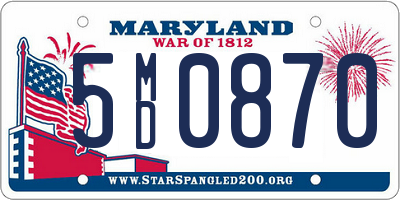 MD license plate 5MD0870