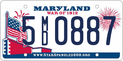 MD license plate 5MD0887