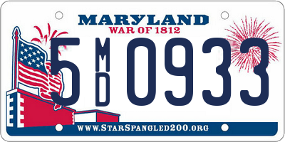 MD license plate 5MD0933