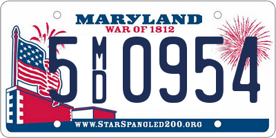 MD license plate 5MD0954