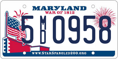 MD license plate 5MD0958