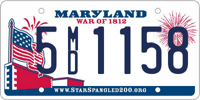 MD license plate 5MD1158