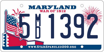 MD license plate 5MD1392