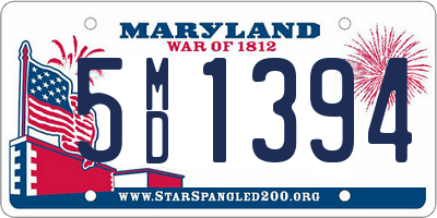 MD license plate 5MD1394