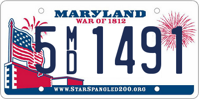 MD license plate 5MD1491