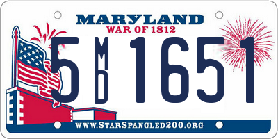 MD license plate 5MD1651