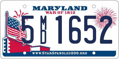 MD license plate 5MD1652