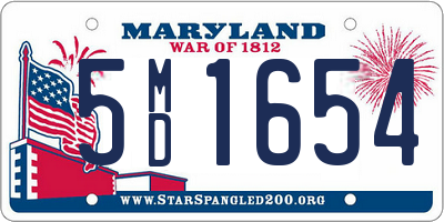 MD license plate 5MD1654