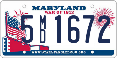 MD license plate 5MD1672