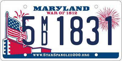 MD license plate 5MD1831