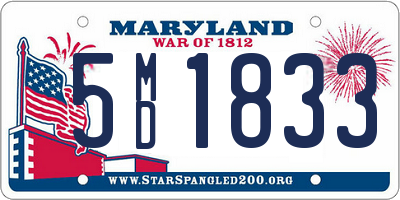 MD license plate 5MD1833