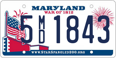 MD license plate 5MD1843