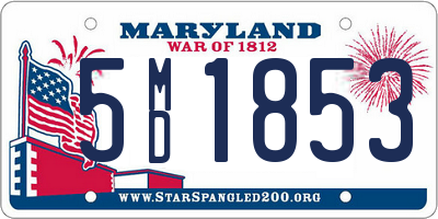 MD license plate 5MD1853