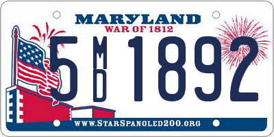 MD license plate 5MD1892