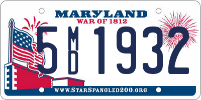 MD license plate 5MD1932