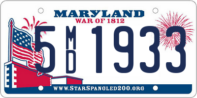 MD license plate 5MD1933