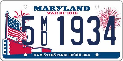 MD license plate 5MD1934