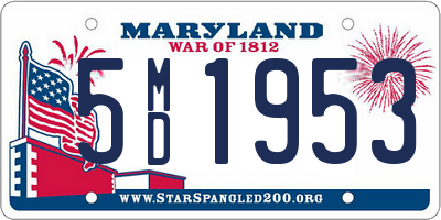 MD license plate 5MD1953