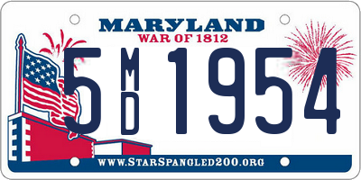 MD license plate 5MD1954