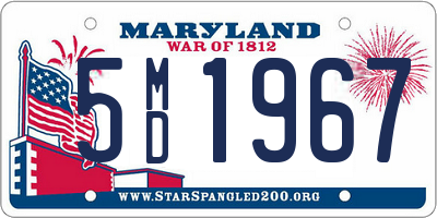 MD license plate 5MD1967