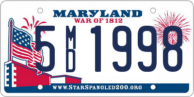 MD license plate 5MD1998