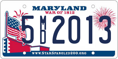 MD license plate 5MD2013