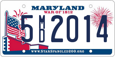 MD license plate 5MD2014