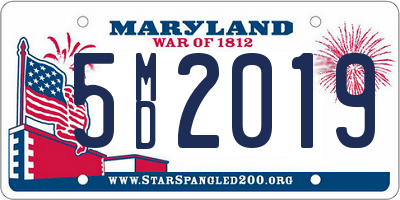 MD license plate 5MD2019